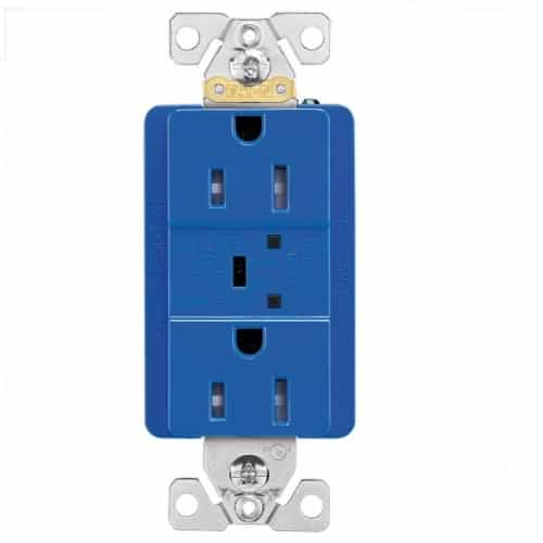 Eaton Wiring 15A TR Surge Receptacle w/ LED Indicator and Alarm, 2P3W, 125V, BLU