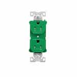 Eaton Wiring 15 Amp Half Controlled Duplex Receptacle, Tamper Resistant, Green