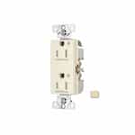 Arrow Hart 15 Amp Dual Controlled Decorator Receptacle, Tamper Resistant, Ivory