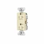 20 Amp Dual Controlled Decorator Receptacle, Tamper Resistant, Construction Grade, Almond