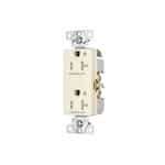 Eaton Wiring 20 Amp Dual Controlled Decorator Receptacle, Tamper Resistant, Light Almond