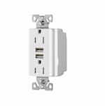 Eaton Wiring 3.1 Amp USB Charger w/ Receptacle, Combo, Tamper Resistant, White