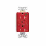 Eaton Wiring 20 Amp Surge Protection Receptacle w/Audible Alarm & LED Indicators, Red