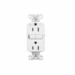 Eaton Wiring 15A TR Slim Self-Test GFCI Receptacle Outlet, 125V, White