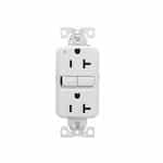 Eaton Wiring 20A TR Slim Self-Test GFCI Receptacle Outlet, B&S, 125V, White