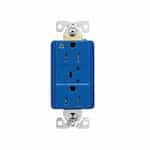 Eaton Wiring 15 Amp Surge Protection Receptacle w/Audible Alarm & LED Indicators, Blue