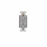 20 Amp Surge Protection Receptacle w/Alarm & LED Indicators, Commercial Grade, Gray