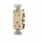 Eaton Wiring 20 Amp Duplex Receptacle w/ Isolated Ground, Terminal Guards, Gray