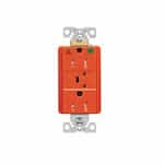 Eaton Wiring 20 Amp Surge Protection Receptacle w/Alarm & LED Indicators, Hospital Grade, Orange
