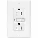 15 Amp Tamper Resistant Duplex GFCI Outlet w/ Mid-Size Wallplate, White