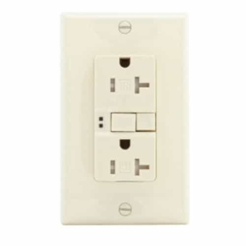 Eaton Wiring 20 Amp Tamper Resistant Duplex GFCI Receptacle Outlet, Almond