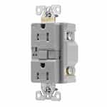 Eaton Wiring 20 Amp Tamper Resistant Duplex GFCI Outlet w/ Audible Alarm, Gray