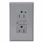 Eaton Wiring 15 Amp Tamper Resistant Hospital Grade GFCI Receptacle Outlet, Gray