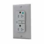 Eaton Wiring 20 Amp Tamper Resistant Hospital Grade GFCI Receptacle Outlet, Gray