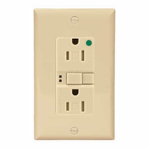 Eaton Wiring 20 Amp Tamper Resistant Hospital Grade GFCI Outlet w/ ArrowLink, Ivory