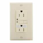 Eaton Wiring 15 Amp Tamper Resistant GFCI Outlet w/ Nightlight, Self-Test, Almond