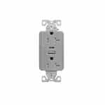 20 Amp Duplex Receptacle w/ USB AC Charger, Tamper Resistant, Light Almond