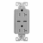 20 Amp Combination USB-C Charger w/ TR Duplex Receptacle, Gray