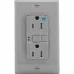 Eaton Wiring 15 Amp Tamper & Weather Resistant GFCI NAFTA-Compliant Outlet, Gray