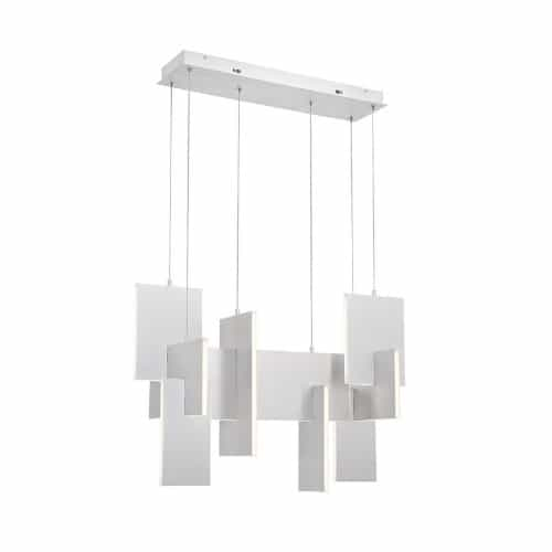 Eurofase 33-in 93W LED Chandelier, Dim, 120V, 5500 lm, 3000K, Aluminum