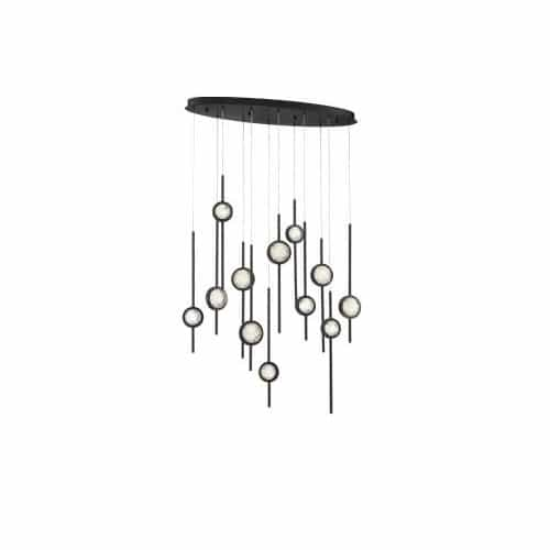 Eurofase 37-in 68W LED Chandelier, Dim, 120V, 2750 lm, 3500K, Black