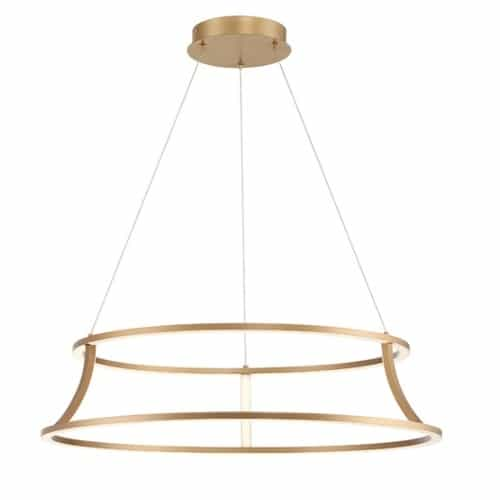 Eurofase 30-in 88W LED Chandelier, Dim, 120V, 3200 lm, 3000K, Gold