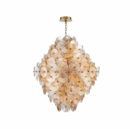 Eurofase 45-in 1080W Sue-Anne Chandelier, 27-Light, E12, 120V, Matte Gold