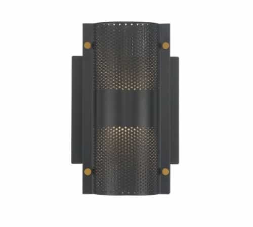 Eurofase 8-in 16W Westcliffe LED Wall Sconce, 2-Light, 120V, 3000K, Black/Gold
