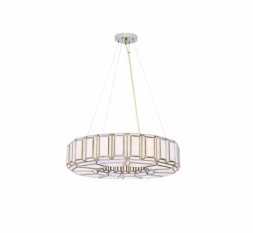 Eurofase 28-in 320W Belmont Chandelier, 20-Light, E26, 120V, Antique Brass