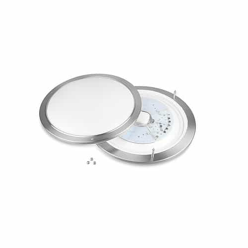 Euri Lighting 15-in 27.5W LED Flush Mount Ceiling Light w/ Frosted Lens, 1925 lm, 4000K, Brushed Nickel