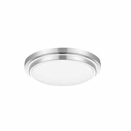 Euri Lighting 16-in 25W LED Flush Mount Ceiling Light w/Frosted Lens, 2200lm, 120V, 3000K, Silver Bezel