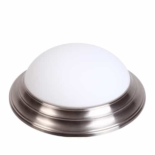 GlobaLux 16-in 17W Decorative Flush Mount, Dimmable, 1200 lm, 120V, 3000K, Nickel Satin