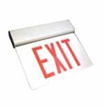 2-Way LED Edge Lit Exit Sign, White Housing w/ Red Letters