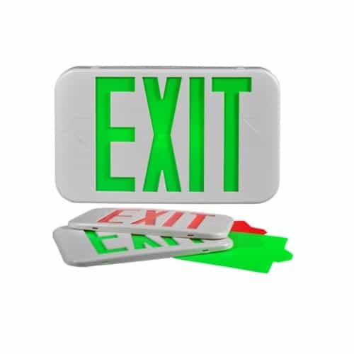 GlobaLux LED Exit Sign w/ Battery Backup, Low Profile, 120V/277V, Black