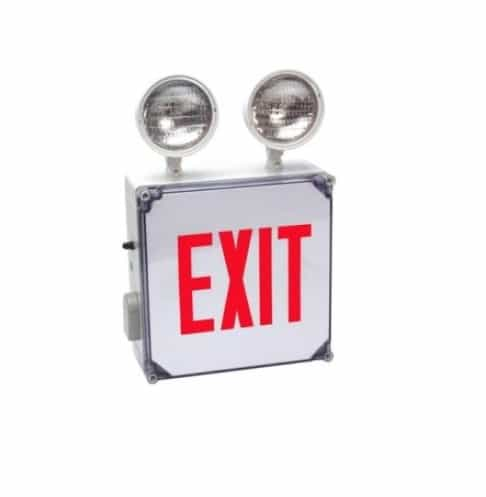 GlobaLux LED Wet Location Exit Sign w/ Red Letters