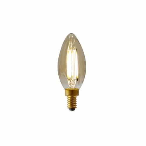 Green Creative 3.3W LED B11 Versa Filament Bulb, Dim, E12, 240 lm, 120V, 2000K, Amber