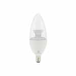 5W LED Candelabra B11 Bulb, Dimmable, E12 Base, 300 lm, Warm Dim