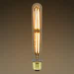 Green Creative 3.5W LED T10 Filament Bulb, Amber Glass, Dimmable, 250 lm, 120V, 2200K