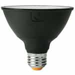 13W LED PAR30 Bulb, Dimmable, Flood, 1050 lm, 3000K, Short Neck, Black