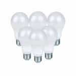9W LED A19 Bulb, Dimmable, 800 lm, 80 CRI, E26, 4000K, Frosted, 6-Pack