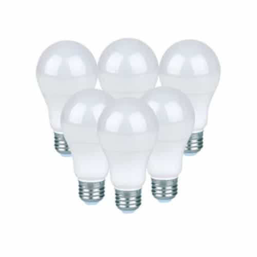 Halco 9W LED A19 Bulb, Dimmable, 800 lm, 80 CRI, E26, 5000K, Frosted, 6-Pack