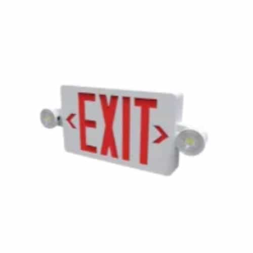 Halco 2.8W LED Evade Exit Sign & Emergency Unit Combo w/ Red Lettering