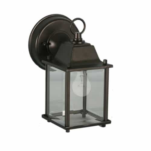 HomEnhancements 60W Outdoor Patio Light Wall Lantern, Cast Aluminum, Black