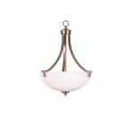 60W Victoria Foyer Entry Fixture, 3-Light, White Glass, Brushed Nickel