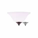 60W Wall Sconce, White Glass, Brushed Nickel, Oil Rubbed Bronze