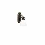 60W Victoria Wall Sconce, 1-Light, White Glass, Oil Rubbed Bronze