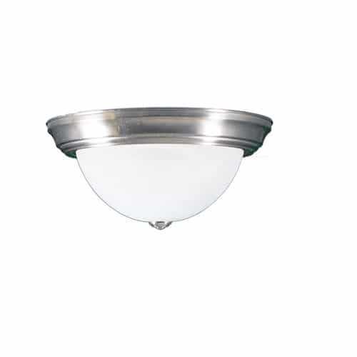 HomEnhancements 60W Flush Mount Light, White Glass, 3-Light, Brushed Nickel