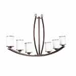 HomEnhancements 60W Lexington Entry Chandelier, White Glass, Oil Rubbed Bronze