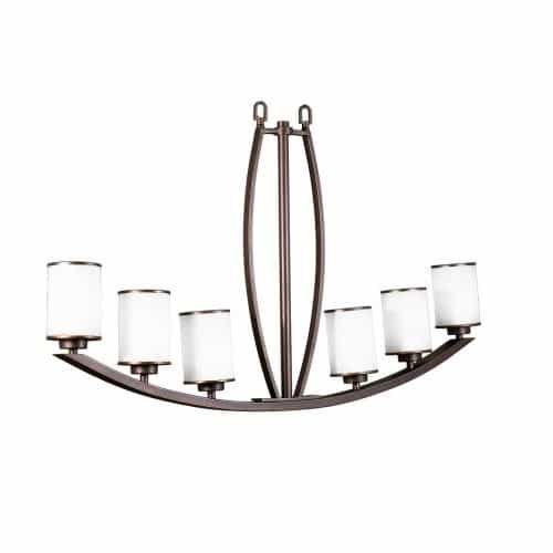 HomEnhancements 60W Lexington Entry Chandelier, White Glass, Oil Rubbed Bronze