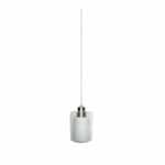 HomEnhancements 9-in 60W Double Glass Mini Pendant, Clear & White, Brushed Nickel